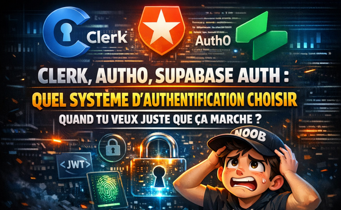 Clerk, Auth0, Supabase Auth : quel système d'authentification choisir quand tu veux juste que ça marche ?