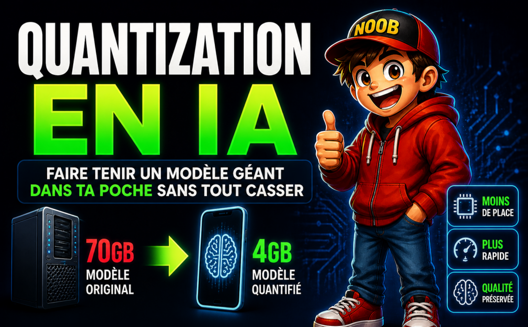 Quantization en IA : illustration de la compression d’un modèle de 70 Go en 4 Go avec gain de performance et qualité conservée