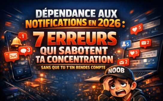Dépendance aux notifications en 2026 : 7 erreurs qui sabotent ta concentration sans que tu t'en rendes compte