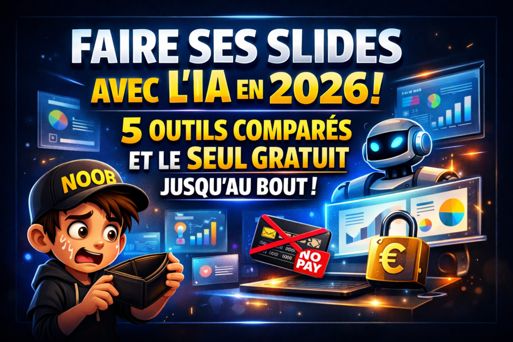 Faire ses slides avec l'IA en 2026 : 5 outils comparés, et le seul qui te laisse finir sans payer