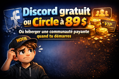 Discord gratuit ou Circle à 89 $ : où héberger une communauté payante quand tu démarres