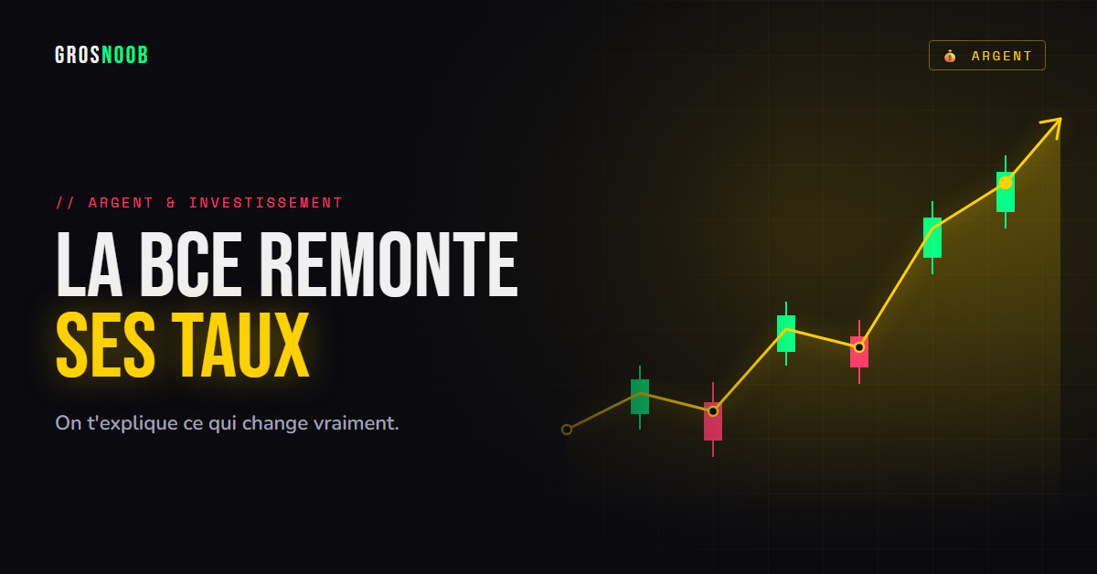 Couverture GrosNoob Actu Argent : la BCE remonte ses taux