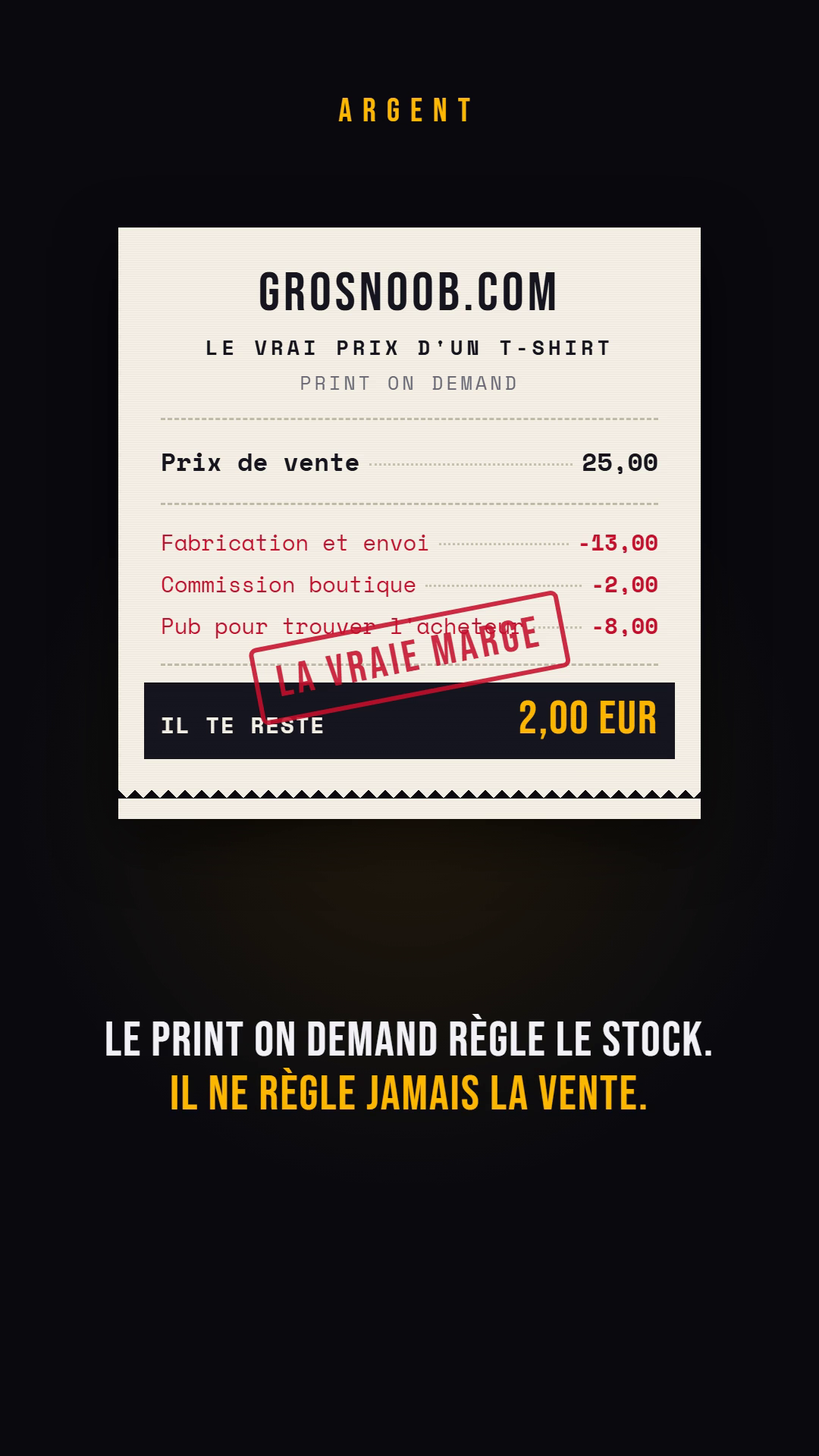 Le vrai prix d'un t-shirt en print on demand